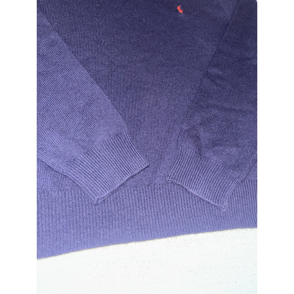 Polo Ralph Lauren Men's Sweater 100% Lambs Wool Navy V-Neck XXL Long Sleeve NWT - Picture 10 of 16